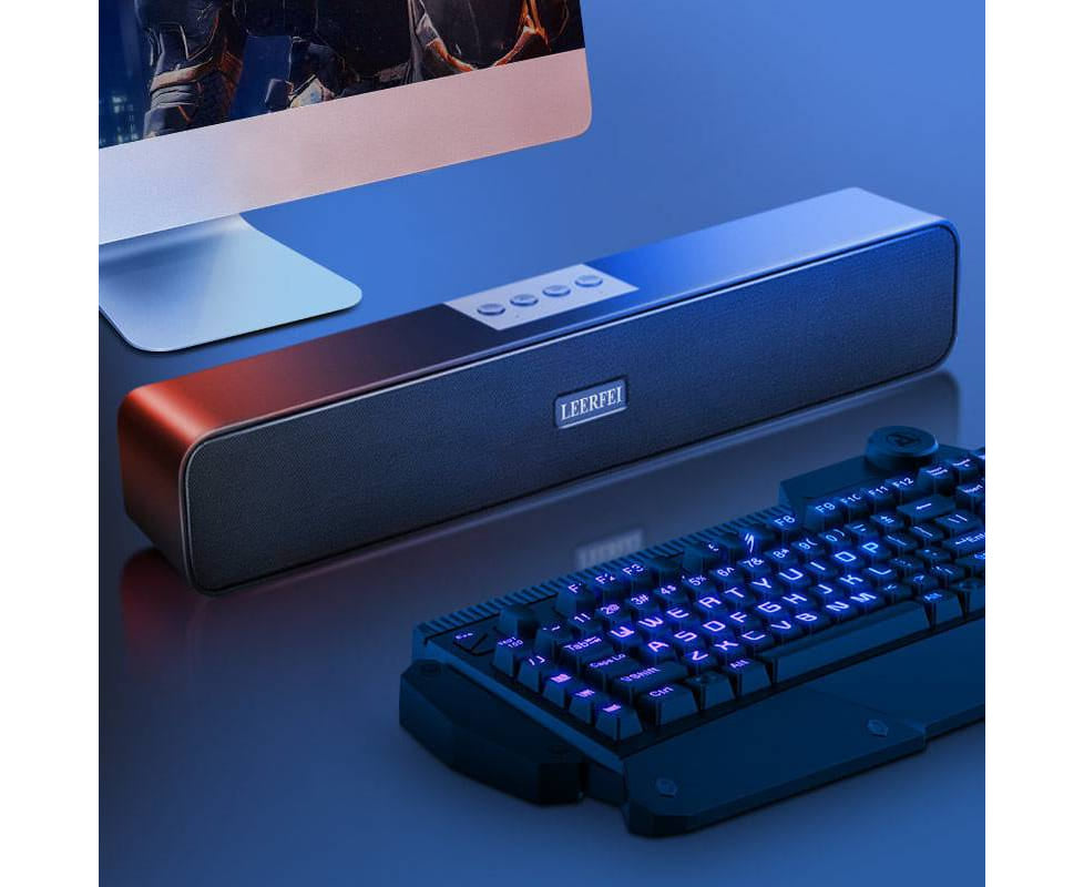 Leerfei Wireless Soundbar E-91 - Bluetooth Home Theater Speaker with Deep Bass & LED Display