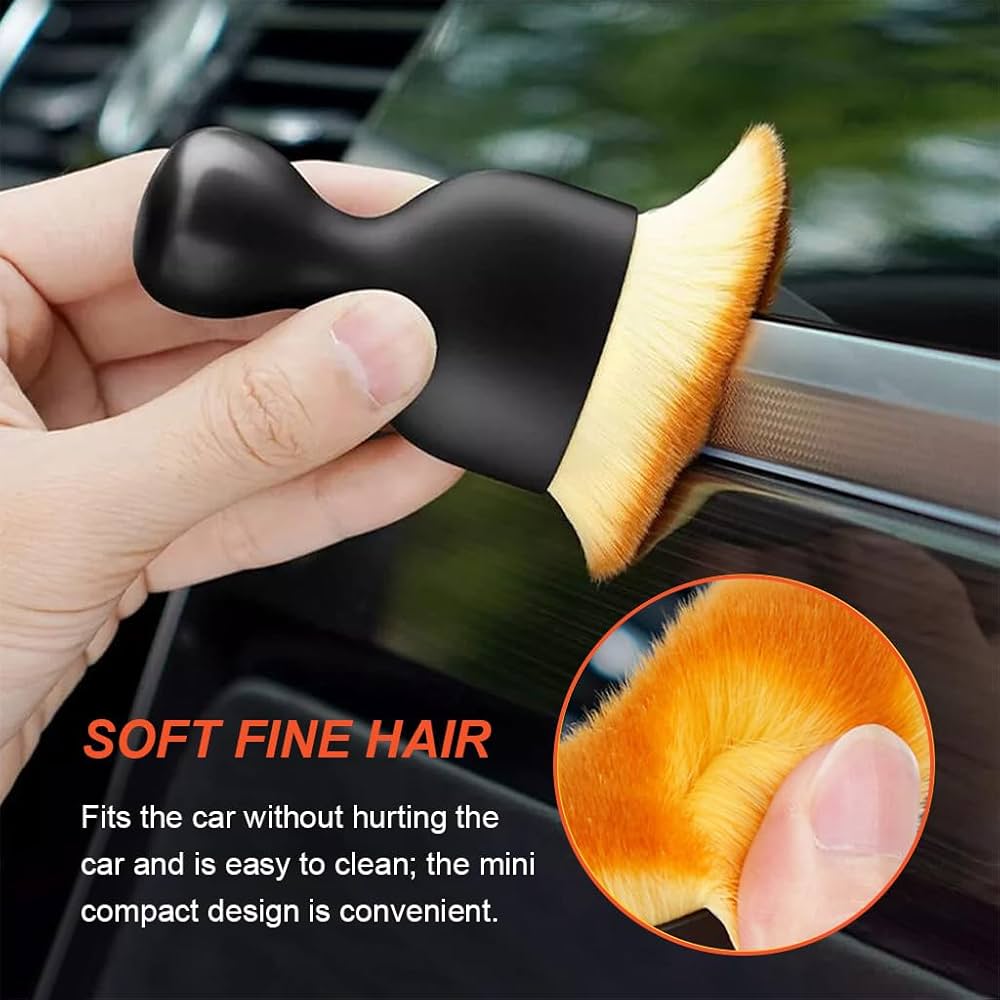 2 Pack Car Detailing Brush, Car Brush for Detailing Interior Soft Bristles