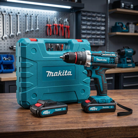 48V Cordless Electric Drill Machine Kit with 2 Rechargeable Batteries & Carry Case | Multi-Speed Power Drill Set - Armaa Store Pk