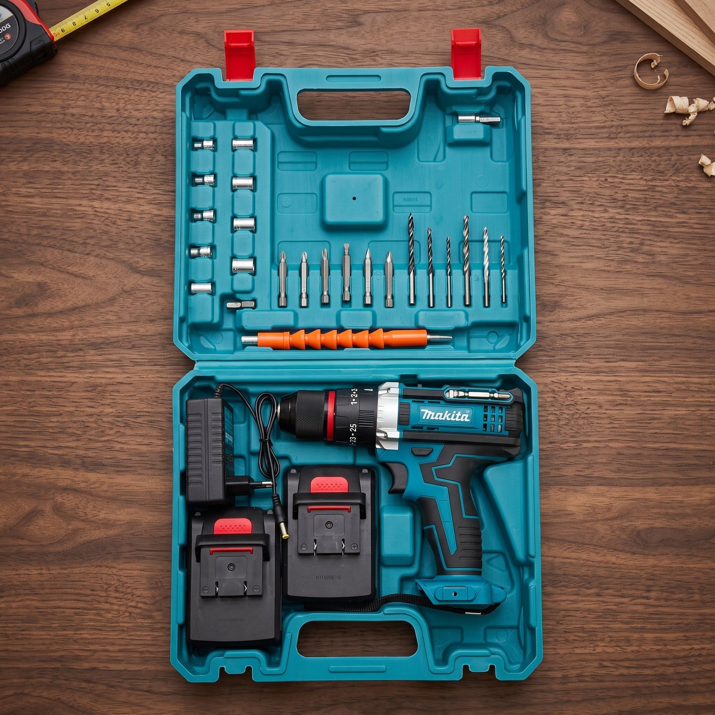 48V Cordless Electric Drill Machine Kit with 2 Rechargeable Batteries & Carry Case | Multi-Speed Power Drill Set - Armaa Store Pk