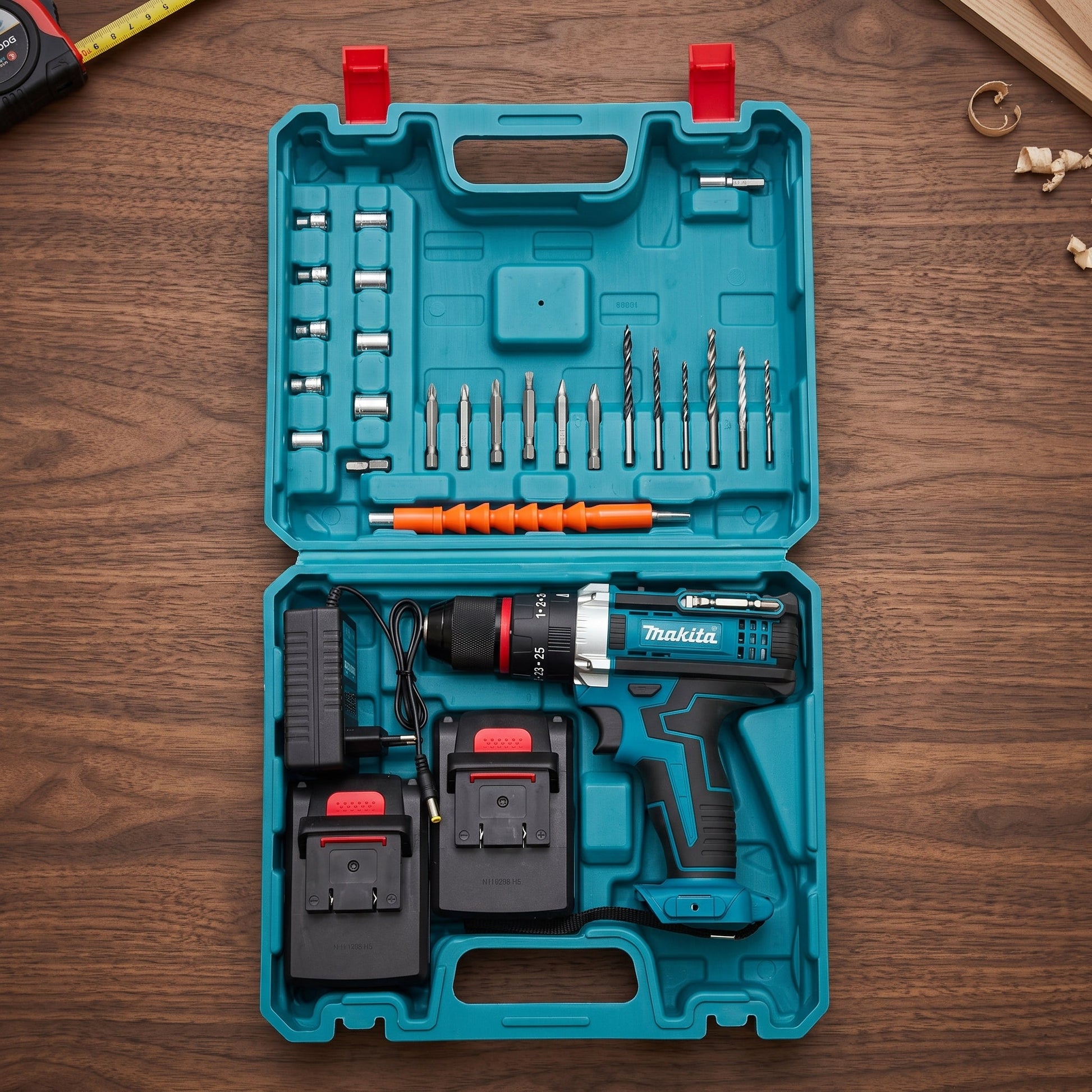 48V Cordless Electric Drill Machine Kit with 2 Rechargeable Batteries & Carry Case | Multi-Speed Power Drill Set - Armaa Store Pk