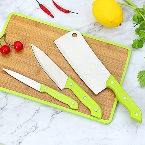5-Piece Stainless Steel Kitchen Knife Set with Cutting Board - Armaa Store Pk