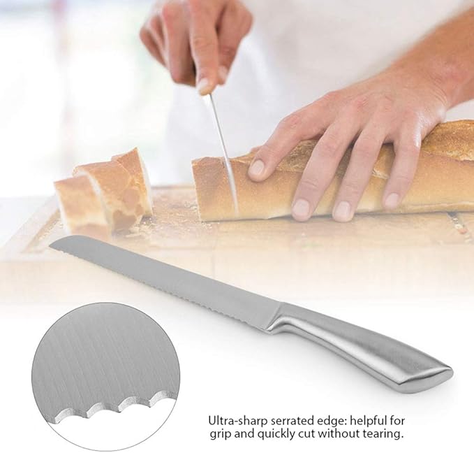 Home Belle 8 Inch Stainless Steel Bread Knife
