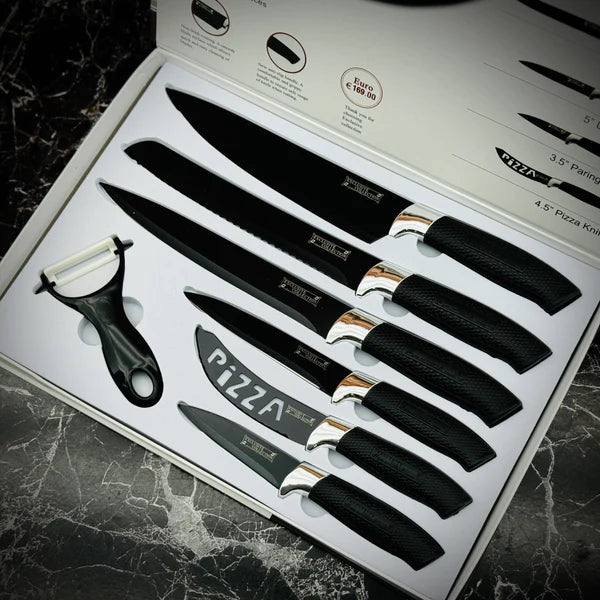 Lwiss 7pcs Non-Stick Coating Knife Set