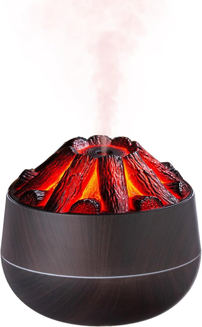 Volumetric lamp with lava-like design on a white background