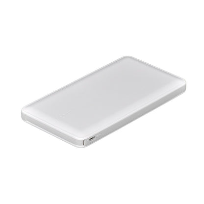 White rectangular power bank on a white background