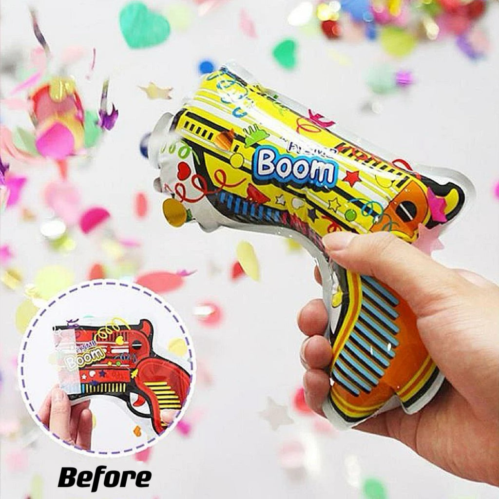 Inflatable Fireworks Pistol Confetti Boom - Birthday Party Cheer Props (5 Pcs)