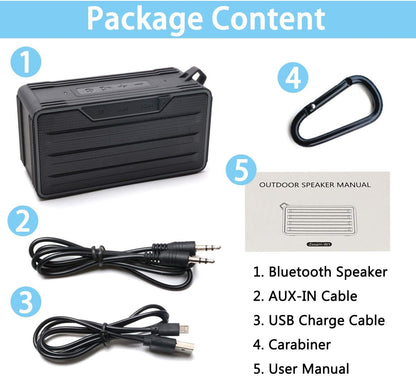 Zosam-W1 Portable Outdoor Speaker - IPX6 Waterproof Wireless Speaker