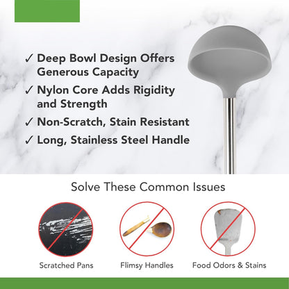 Stainless Steel Silicone Soup Ladle