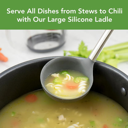 Stainless Steel Silicone Soup Ladle
