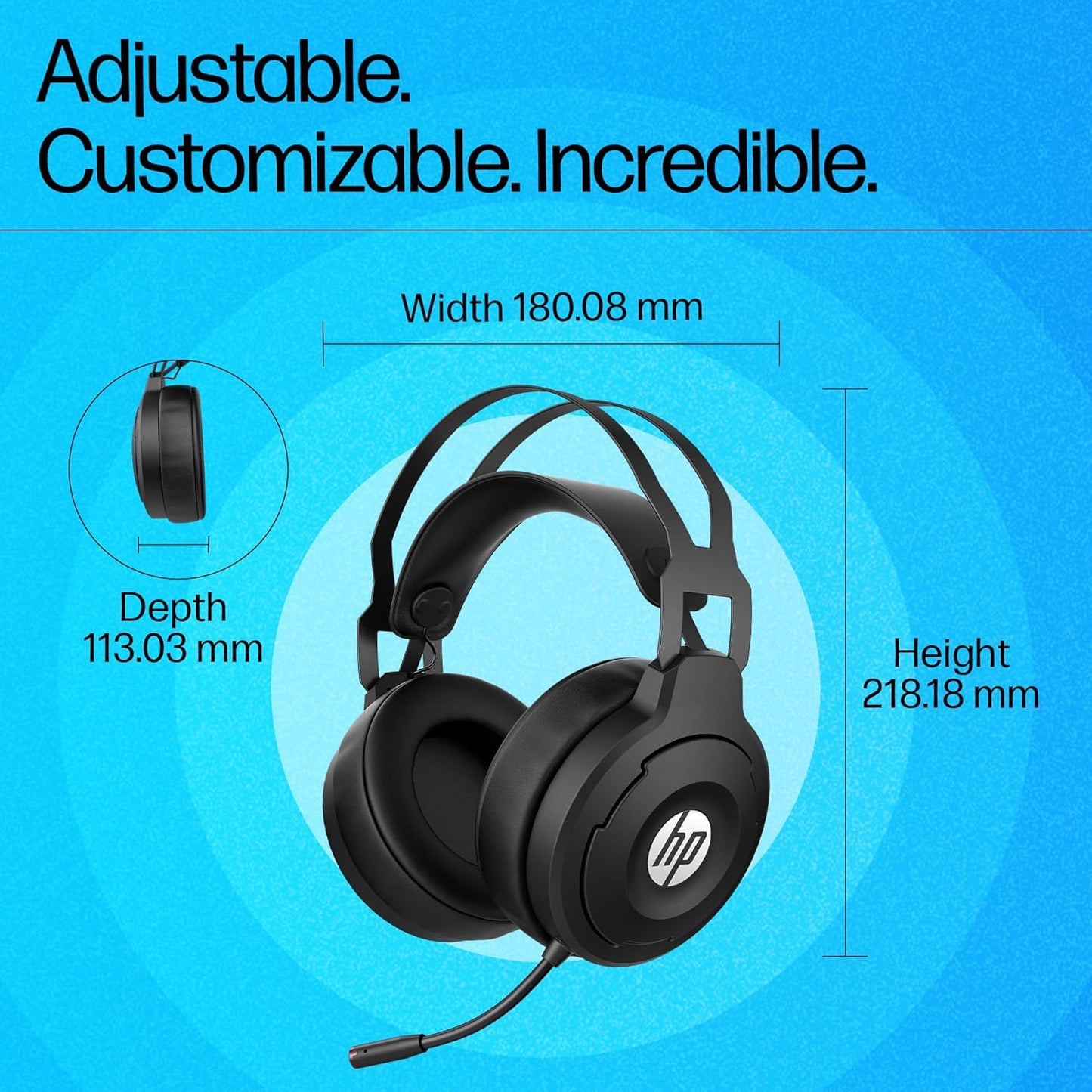 HP X1000 Wireless USB Over Ear Gaming Headphones with 7.1 Surround Sound with Mic/ 50 mm Drivers (Form Expired)