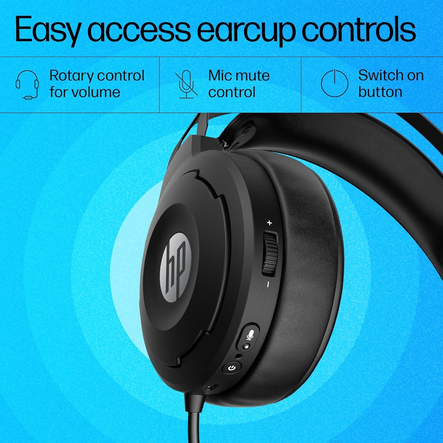 HP X1000 Wireless USB Over Ear Gaming Headphones with 7.1 Surround Sound with Mic/ 50 mm Drivers (Form Expired)