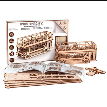 3D Wooden Bus Puzzle – London Bus