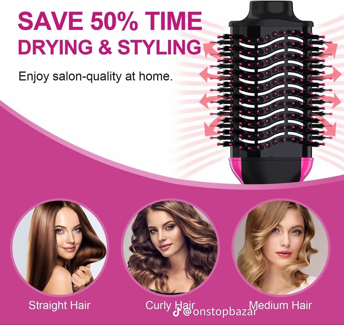 One Step Hair Dryer And Styler - Hot Air Brush