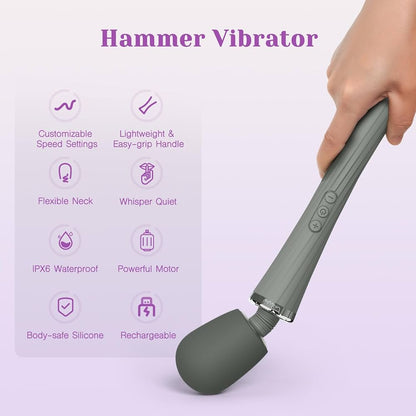 Cordless Handheld Wand Massager with 5 Rotation Vibrate Modes