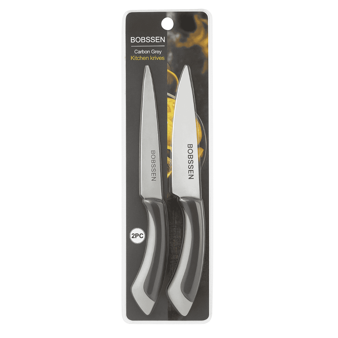 Two kitchen knives in a BOBSSSEN packaging on a white background