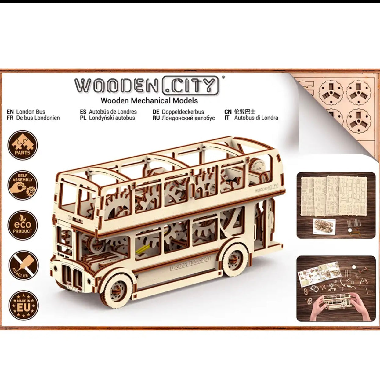 3D Wooden Bus Puzzle – London Bus