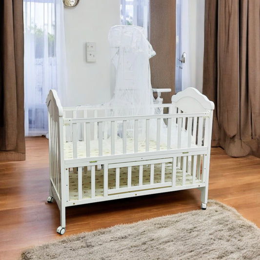 Imported Baby Wooden Cot and Exquisite Imported Baby Wooden Chair Pair Set