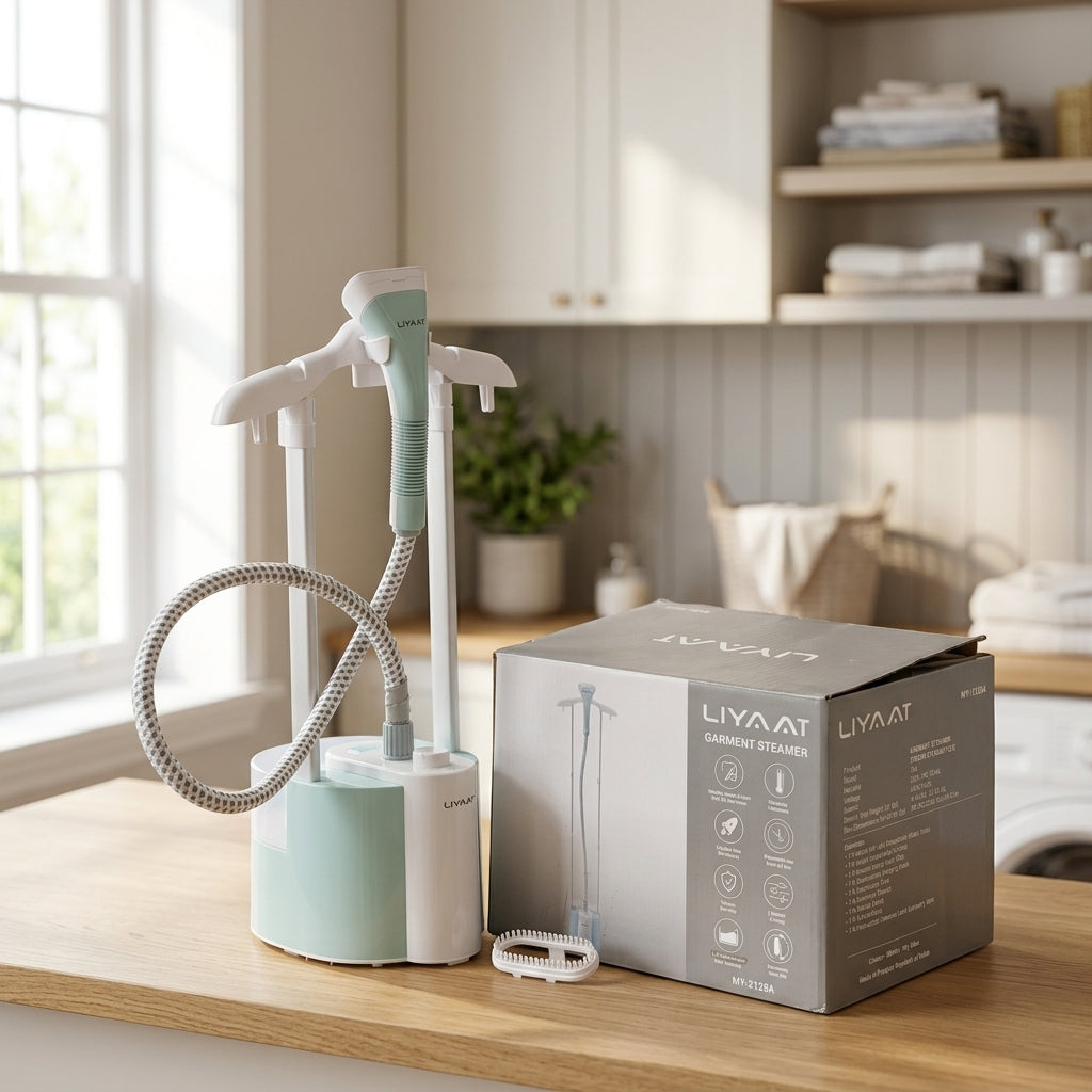LIYAAT Garment Steamer with Adjustable Stand – Portable Clothes Steam Iron