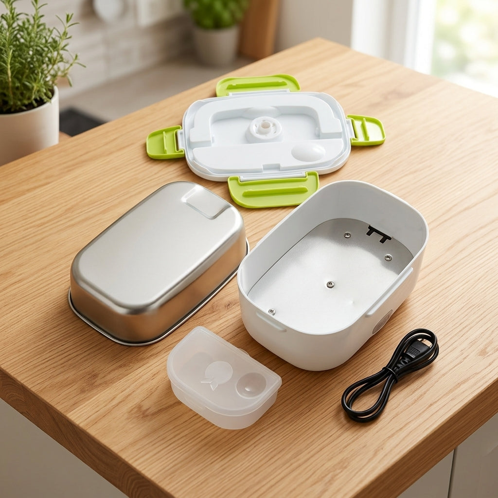 Portable Electric Lunch Box – Stainless Steel Food Warmer