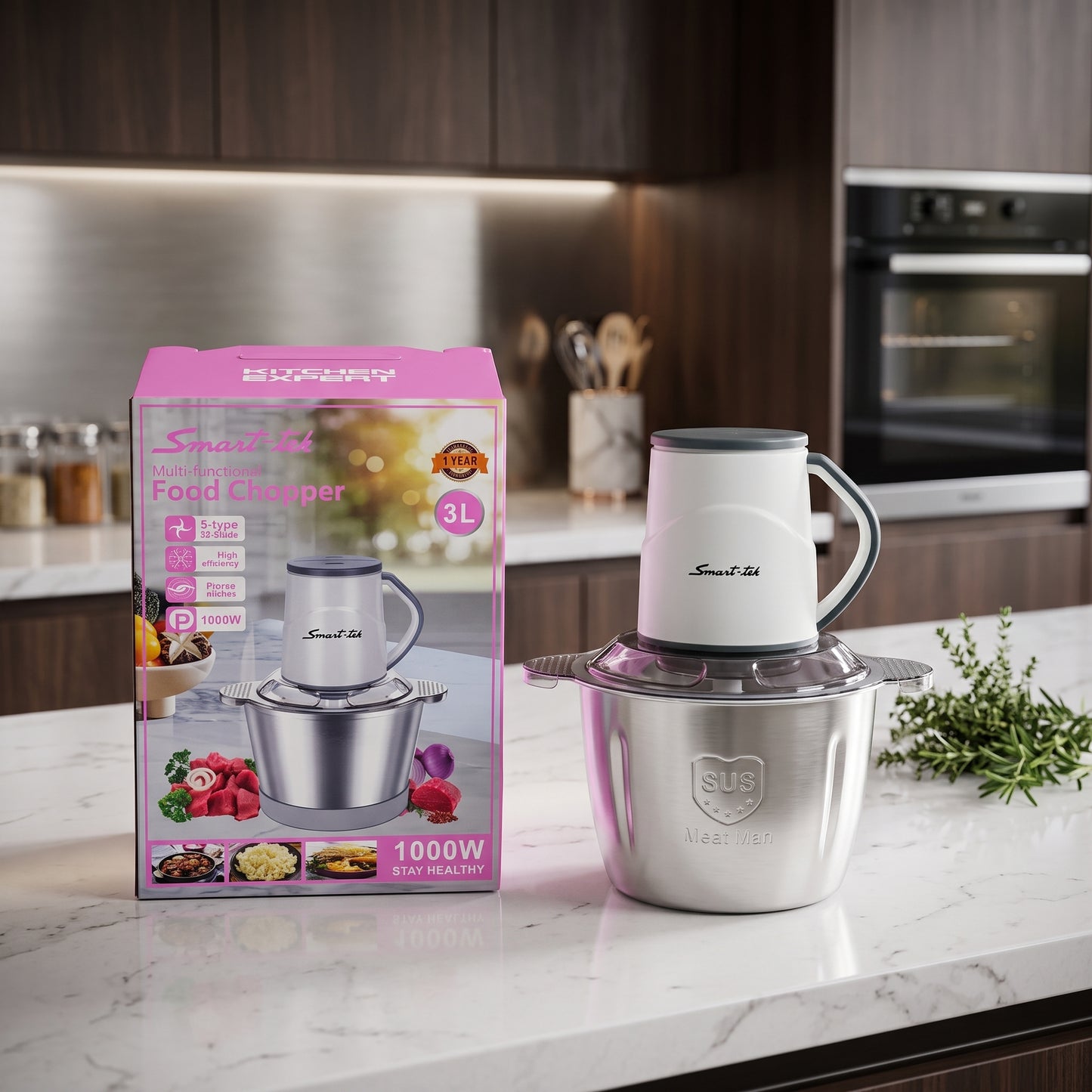 Smart-Tek 3L 1000W Multi-Function Electric Meat Chopper
