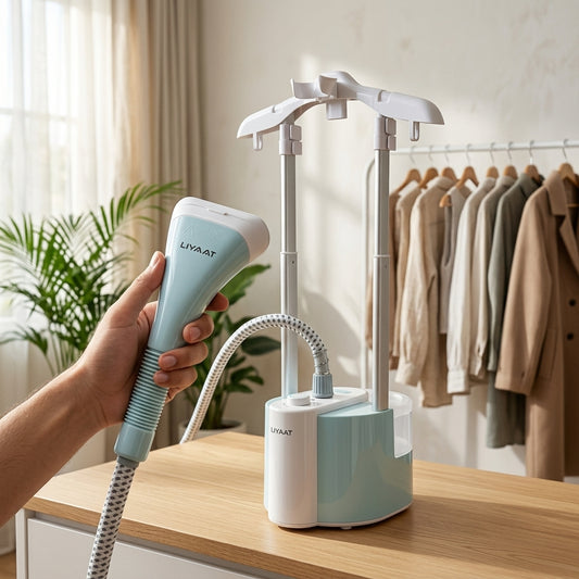LIYAAT Garment Steamer with Adjustable Stand – Portable Clothes Steam Iron