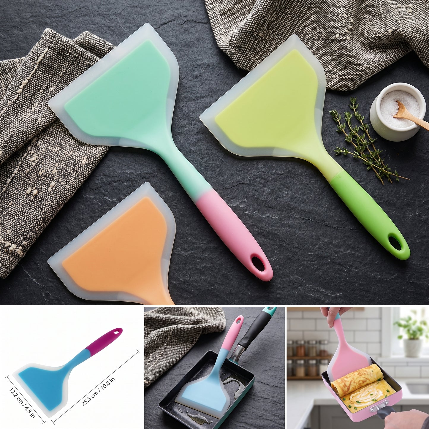 3-Piece Silicone Spatula Set | Non-Stick Heat-Resistant Kitchen Turner Set