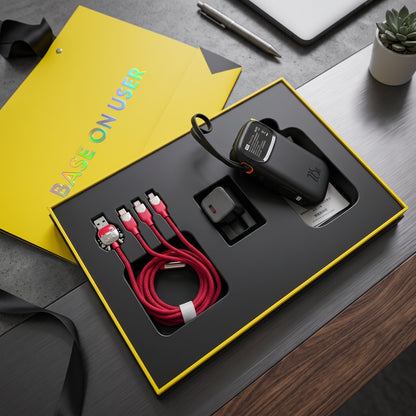 Baseus 22.5W 10000mAh Fast Charging Power Bank with Built-in Cables Gift Box