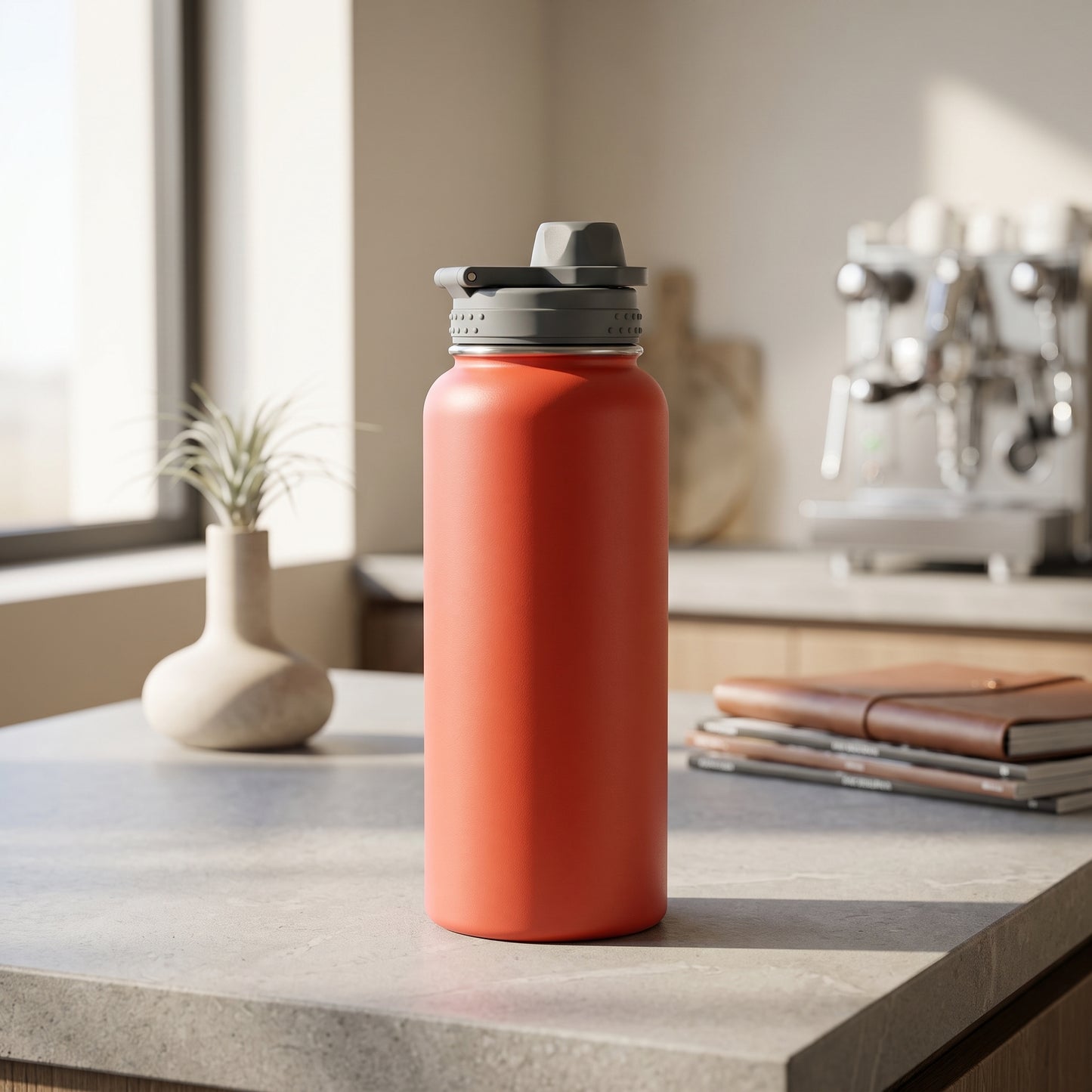 1000ml Stainless Steel Insulated Water Bottle – Leakproof Vacuum Flask with Carry Handle