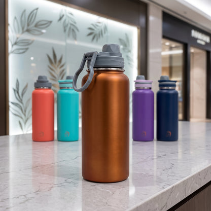 1000ml Stainless Steel Insulated Water Bottle – Leakproof Vacuum Flask with Carry Handle