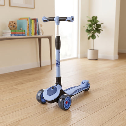 Kids 3-Wheel Foldable Scooter with LED Flashing Wheels | Adjustable Height Kick Scooter