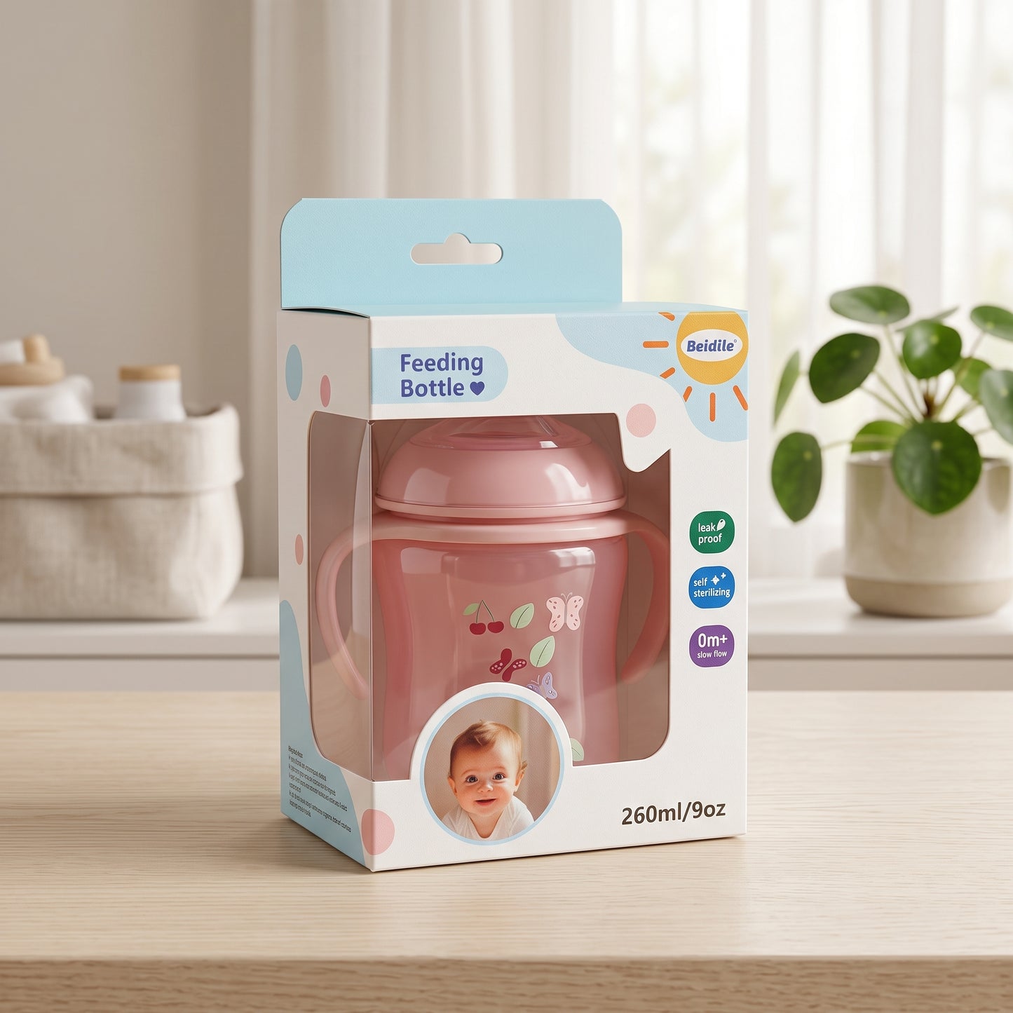 Premium Baby Feeding Bottle Set (150ml + 260ml) | BPA-Free Anti-Colic Leak-Proof Baby Feeder for Newborns