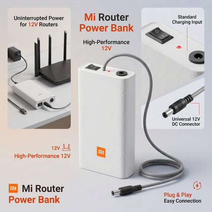 Mi Router Power Bank 12V – Uninterrupted Power Backup for WiFi Routers