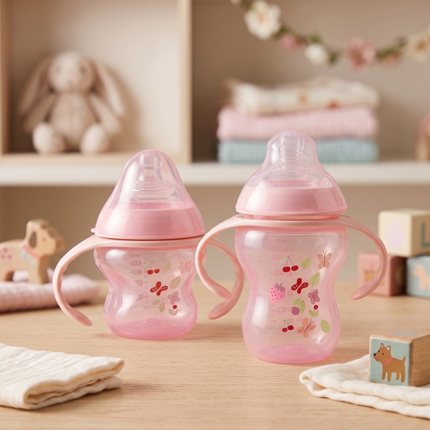 Premium Baby Feeding Bottle Set (150ml + 260ml) | BPA-Free Anti-Colic Leak-Proof Baby Feeder for Newborns
