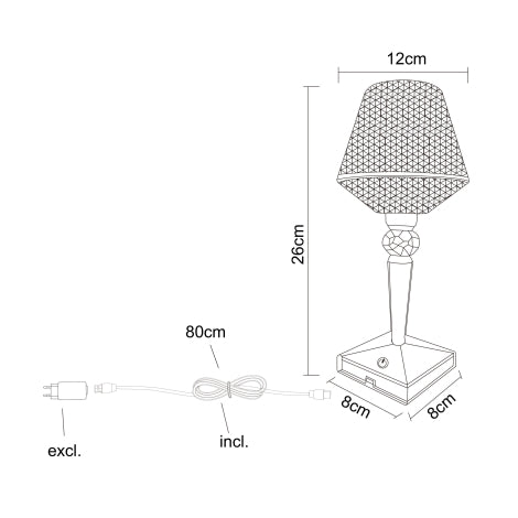 Rose Diamond Table Lamp- USB Charging & Touchable