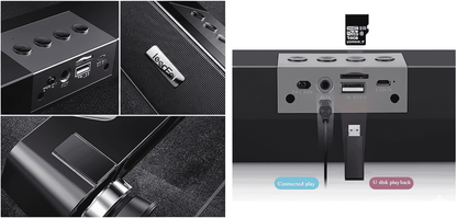 Leerfei Wireless Soundbar E-91 - Bluetooth Home Theater Speaker with Deep Bass & LED Display