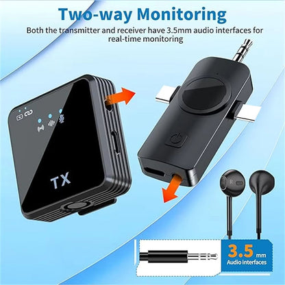 F11-2 3 in 1 Wireless Microphone - For Mobile Phone Video Recording, Vlogging, and for Studio Use