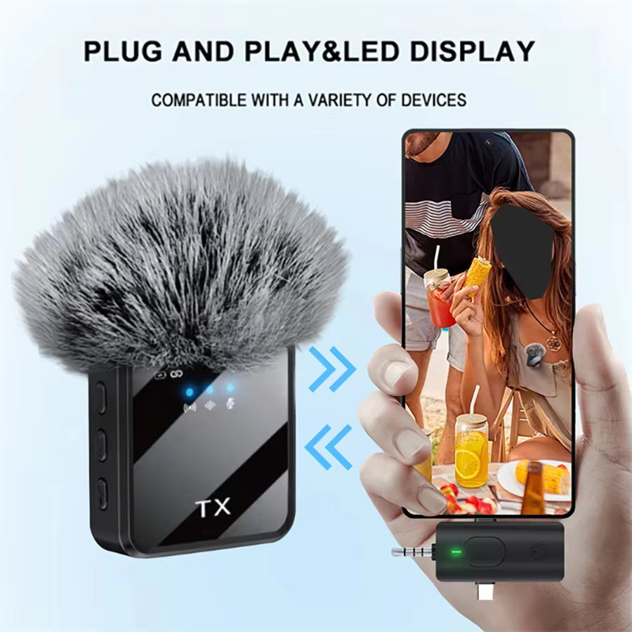F11-2 3 in 1 Wireless Microphone - For Mobile Phone Video Recording, Vlogging, and for Studio Use