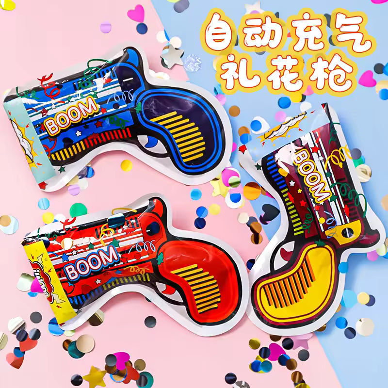 Inflatable Fireworks Pistol Confetti Boom - Birthday Party Cheer Props (5 Pcs)