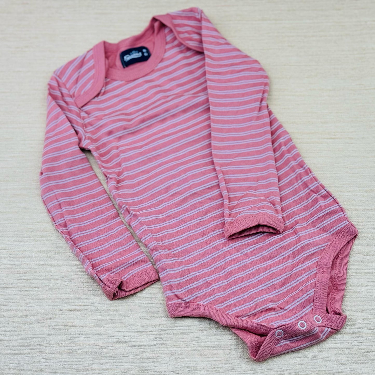 Pink Strip Long Sleeve Baby Rompers Double Piece Set