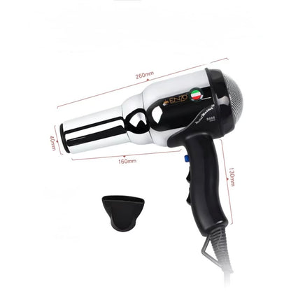 Philips professional hair dryer with a black handle and silver body, including a concentration attachment.