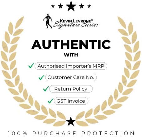 Promotional graphic for Kevin Levrone Signature Series with authenticity details and branding.