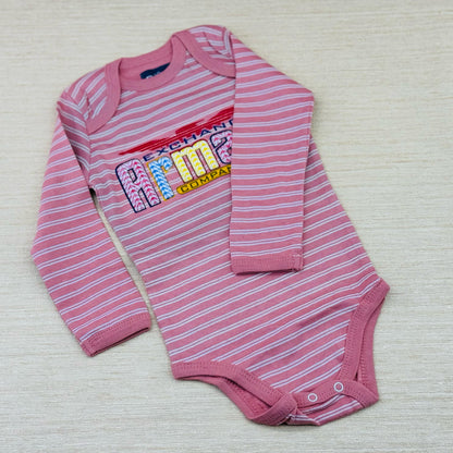 Pink Striped Long Sleeve Baby Romper With Philips Avent Feeder and 125ml