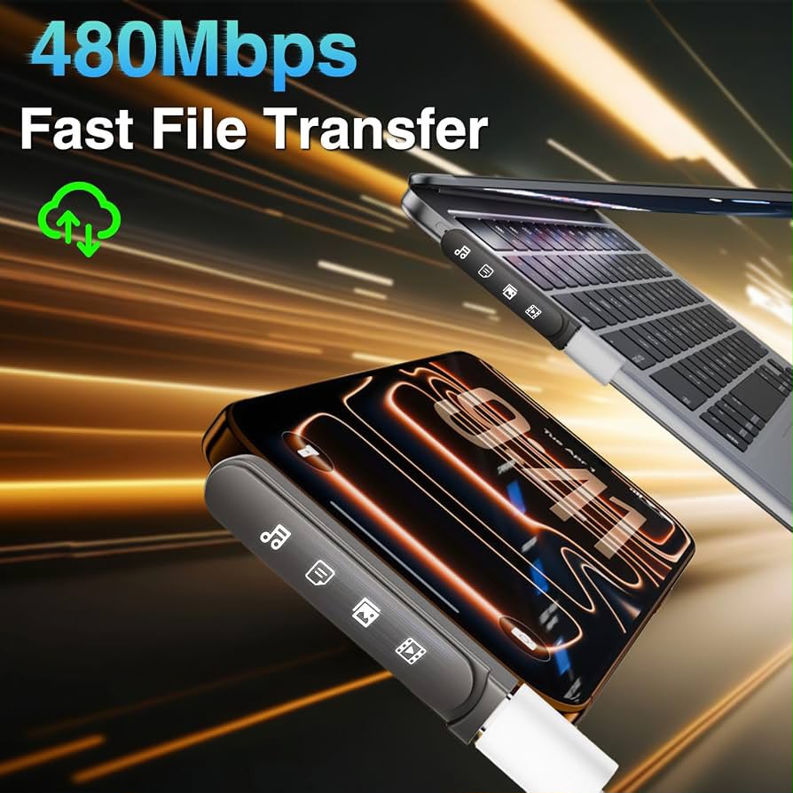 180° Foldable Type-C Fast Charging & Data Transfer Converter