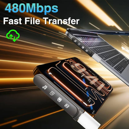 180° Foldable Type-C Fast Charging & Data Transfer Converter