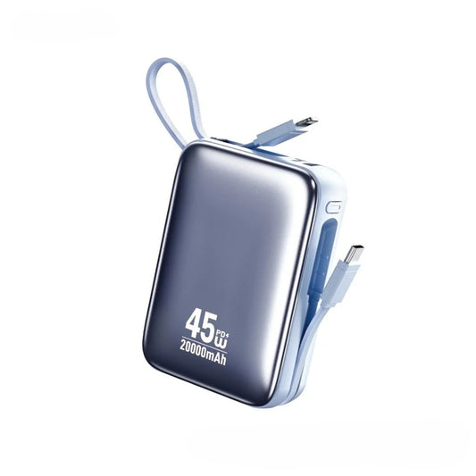 45W Fast Charging Power Bank 20000mAh with Built-in Type-C & Lightning Cables