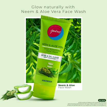 Godrej 3 in 1 Face Wash Deal - Cow Milk, Activated Charcol, Neem & Aloe Vera