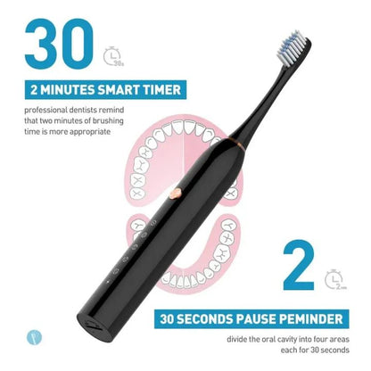 Advanced Electric Toothbrush for Adults – 5 Cleaning Modes with 2 Replacement Brush Heads & Soft DuPont Bristles - Armaa Store Pk
