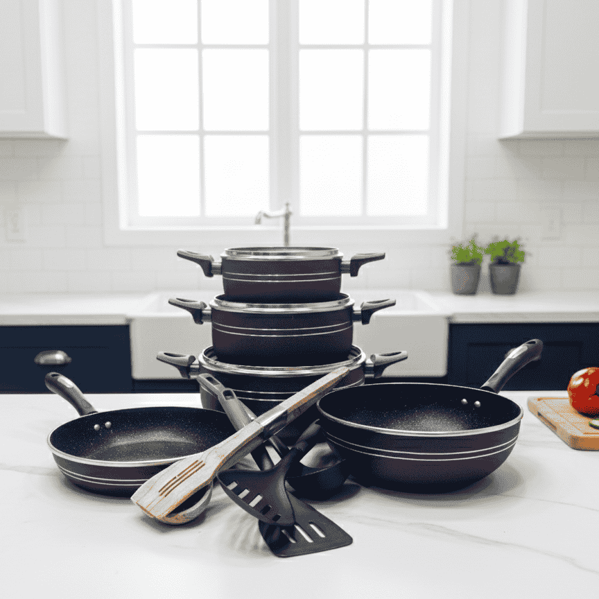 Black & Decker 18 Piece Non Stick Cookware Set - England Made - Armaa Store Pk