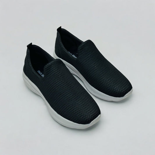 Black Grey Fly Knitted Running Sneakers - Armaa Store Pk